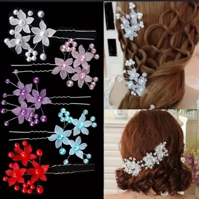 Elegant Pearl Flower Bridal Hair Pin (2 pc)